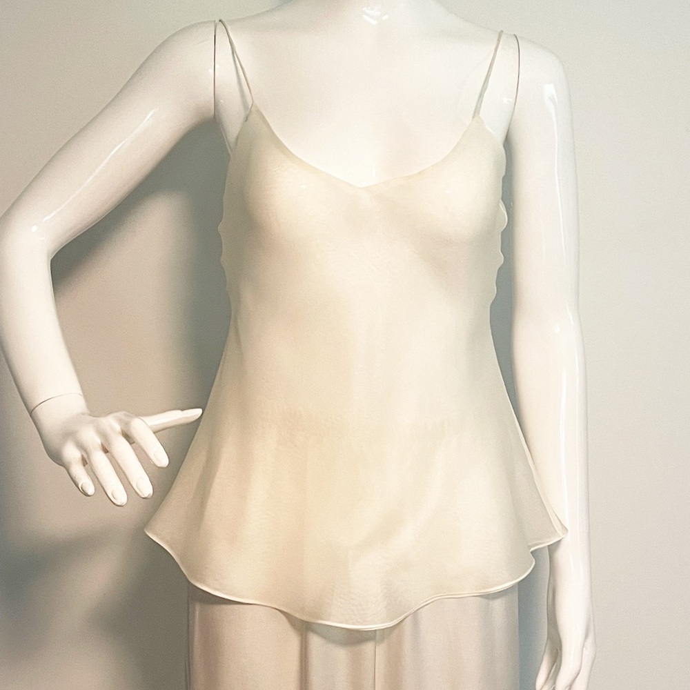 Oscar de la Renta silk tank/camisole. Double layer chiffon designer top